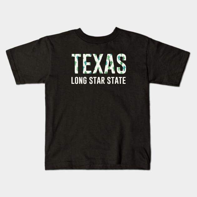 Texas Cactus Lone Star State Kids T-Shirt by aniza